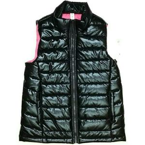 IDEOLOGY Girls Black/Pink Medium Puffer Vest